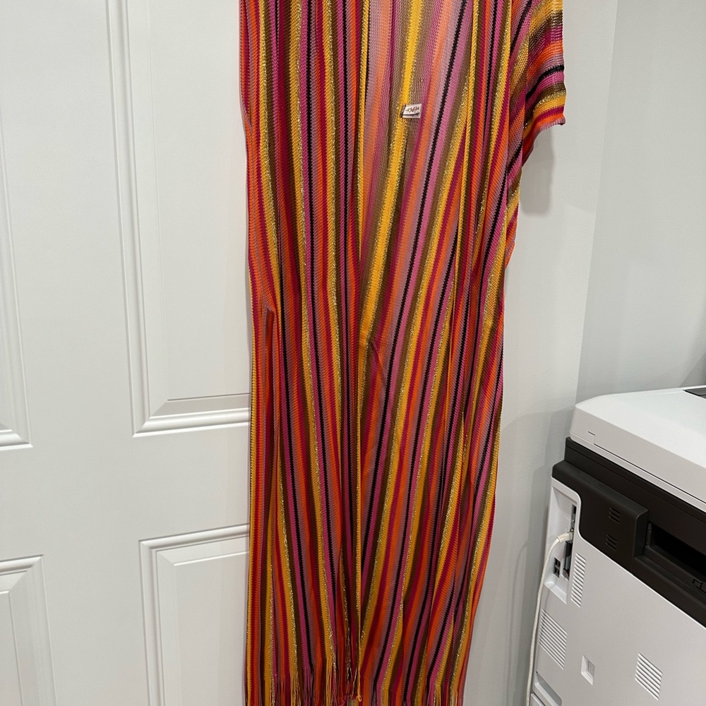 Multi Color Mesh Cover Up In Good Condition - image 5